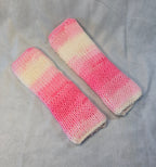 Fingerless Gloves Pink & White