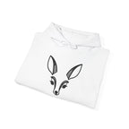 Minimal Deer Face Hoodie — Botanical Line Art Sweatshirt