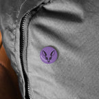Deer Face Round Pin — Purple Enamel Animal Lapel Button