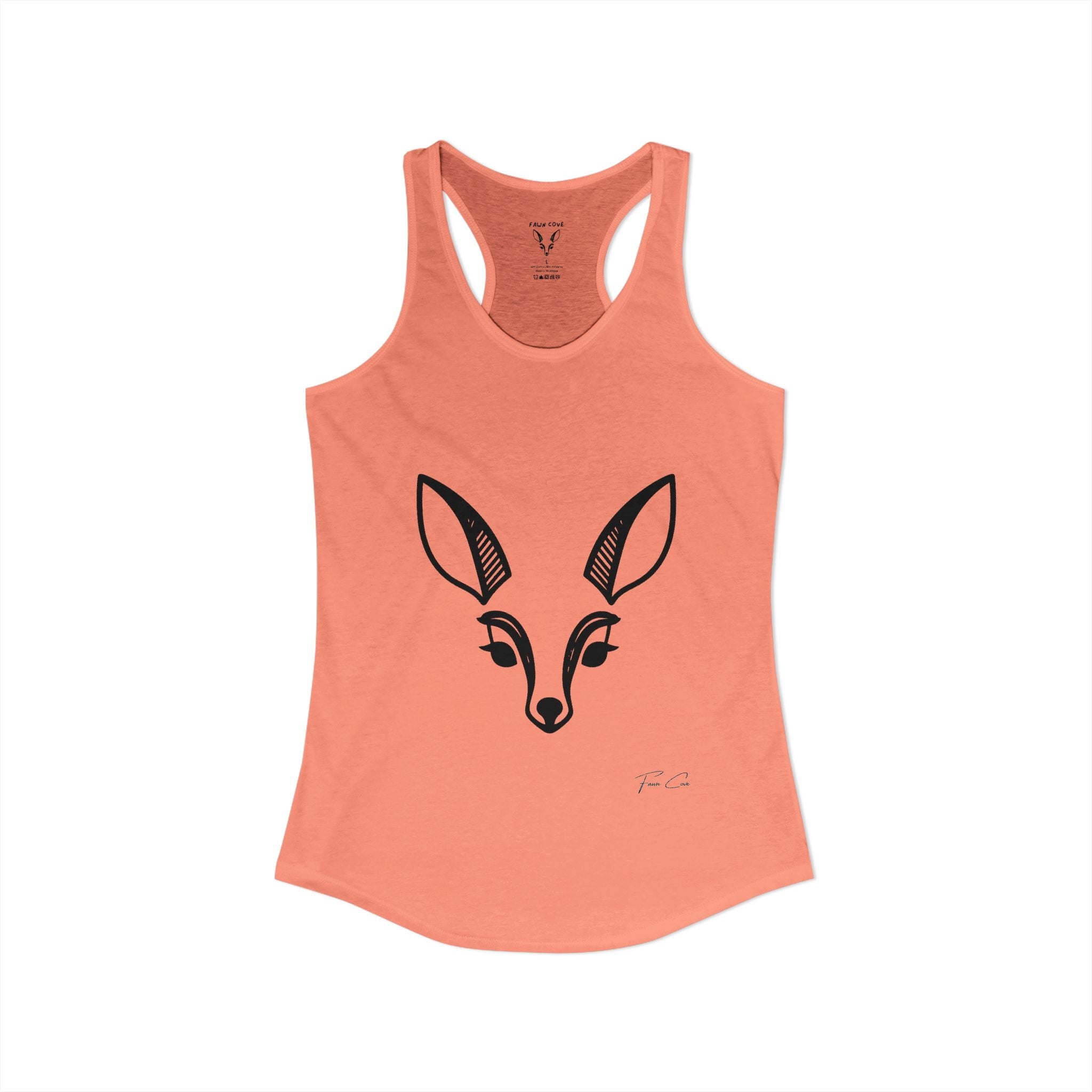 Deer Face Women's Racerback Tank — Nature-Inspired Casual Tank Top