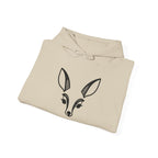 Minimal Deer Face Hoodie — Botanical Line Art Sweatshirt