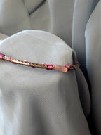 Silver and pink handcrafted bracelet