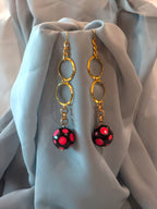 Retro dangle polka dot earrings
