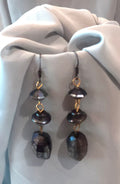 Black beaded drop earrings