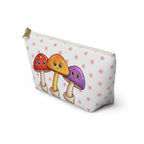 Cute Mushroom Accessory Pouch — “Support Small Businesses” T‑Bottom Cosmetic Bag