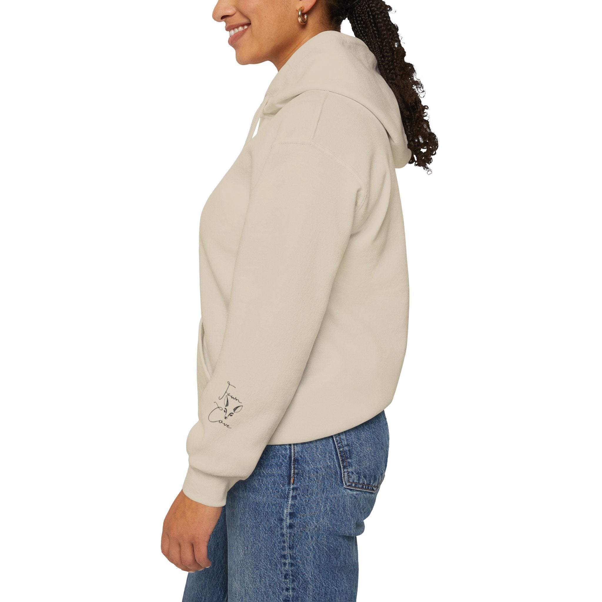 Minimal Deer Face Hoodie — Botanical Line Art Sweatshirt