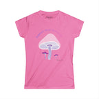 Mushroom Love Tee — "Support Small Businesses" Pastel Graphic Women's T-Shirt