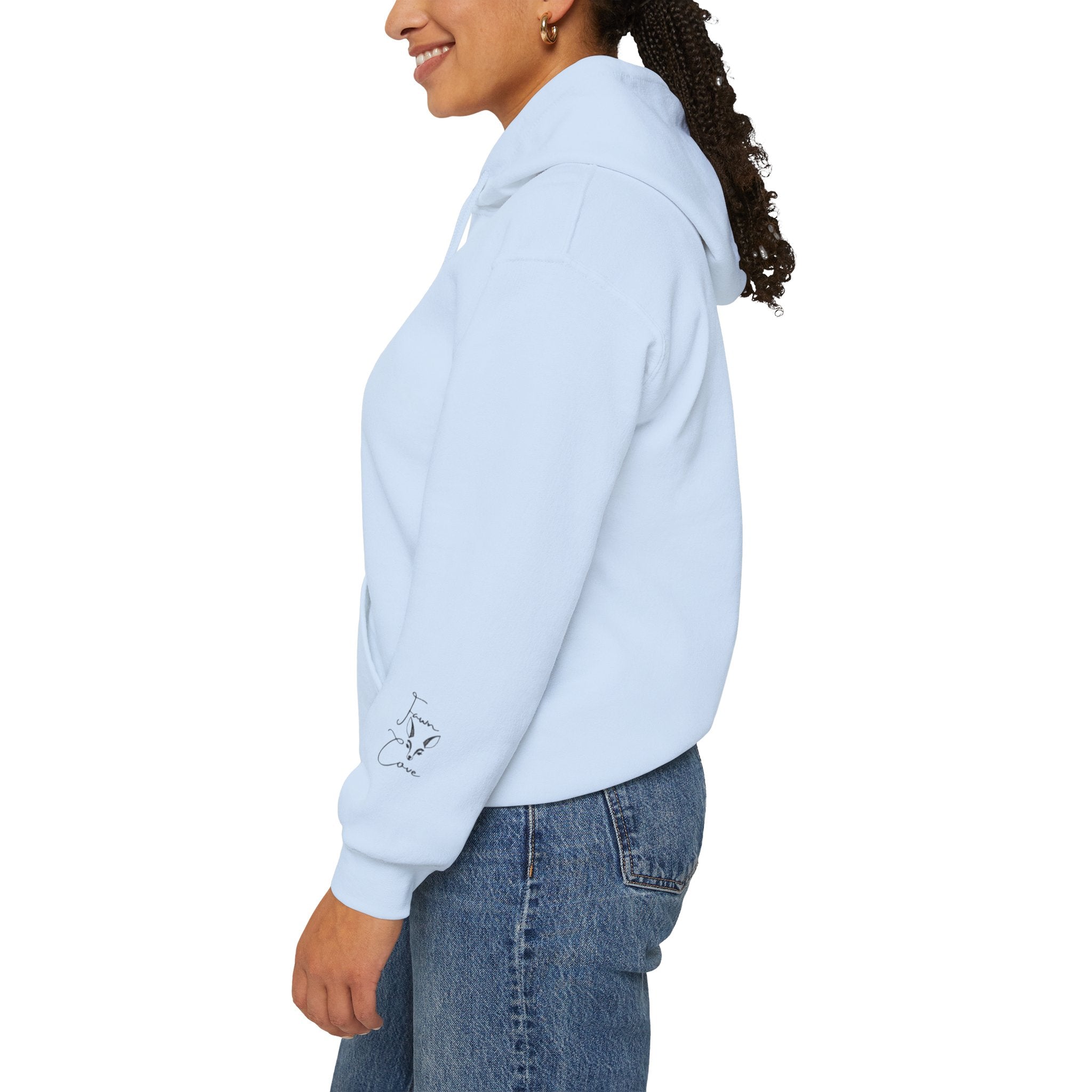 Minimal Deer Face Hoodie — Botanical Line Art Sweatshirt