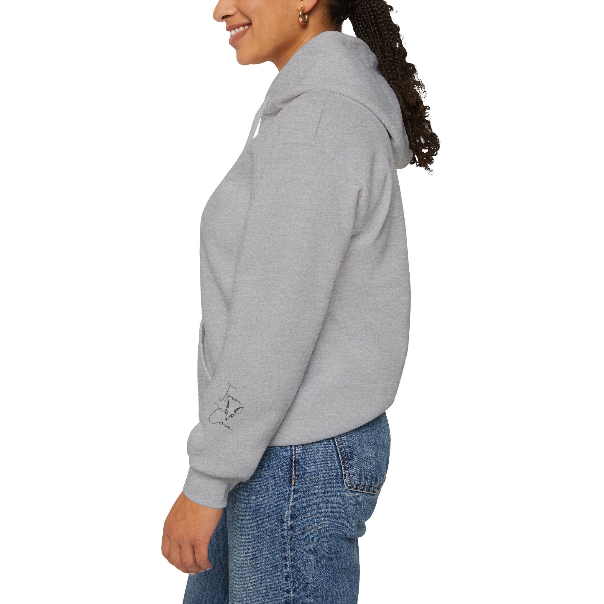 Minimal Deer Face Hoodie — Botanical Line Art Sweatshirt